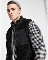 Pull&Bear Fleece Vest - Black