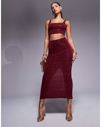 New Look - Co-Ord Sequin Midi Skirt - Lyst