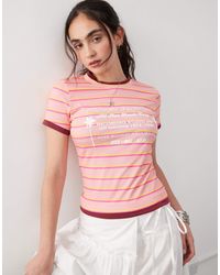 Collusion - – zweilagiges, knapp geschnittenes t-shirt mit print - Lyst