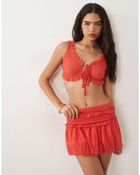 ASOS - Gesmokte Bralette-Top Van Mesh - Lyst