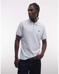 Barbour - Langston Short Sleeve Jacquard Zip Polo Shirt - Lyst
