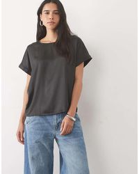 Jdy - Short Sleeve Satin Top - Lyst