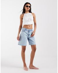 ONLY - Mid Rise Loose Fit Mom Shorts - Lyst