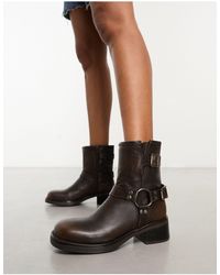 Steve Madden - Brixton Low Ankle Biker Boots With Hardware - Lyst