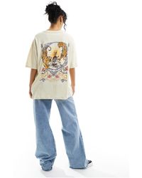 Billabong - True tiger - t-shirt oversize - crème - Lyst