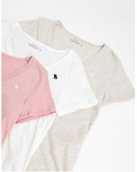 Abercrombie & Fitch - Set Van 3 T-shirts Met V-hals En Icoonlogo - Lyst