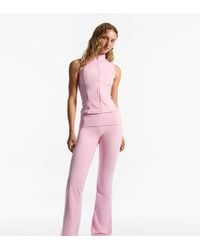 Bershka - Tall Technical Flared Trousers With Turn-down Waist - Lyst