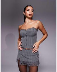 Edikted - Mona Lacey Co-ord Pinstripe Strapless Corset Top - Lyst