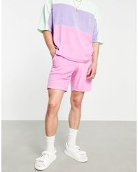 ASOS Co-ord Oversized Towelling Shorts - Pink