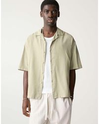 Pull&Bear - Overhemd Met Korte Mouwen Van Linnenmix - Lyst