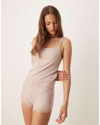 ASOS - Mix & Match Rib And Lace Pyjama Cami - Lyst