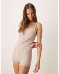 ASOS - Mix & Match Rib And Lace Pyjama Cami - Lyst