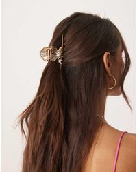 ASOS - Metal Xl Claw With Shell Design And Pearl Details - Lyst