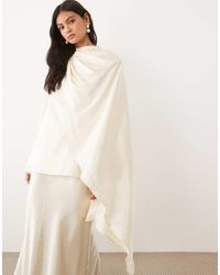 JW PEI - Satin Asymmetric Draped Cape Detail High Neck Top Co-Ord - Lyst