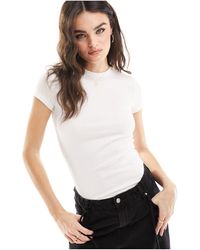 Weekday - Close Fitted Rib T-shirt - Lyst
