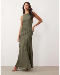 ASOS - Mesh Sleeveless Godet Maxi Dress With Twist Front Detail - Lyst