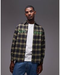 No Problemo - Logo Detail Long Sleeve Plaid Shirt - Lyst