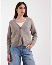 Vero Moda - Boxy Knit Cardigan With Pockets - Lyst