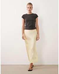 New Look - Satin Bias Midi Skirt - Lyst
