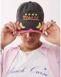 Collusion - Gorra Gris Carbón De Estilo Futbolero Con Texto "Italia" De - Lyst