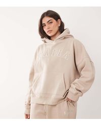 Kaiia - Plus Cotton Blend Embroidered Logo Oversized Hoodie Co-Ord - Lyst