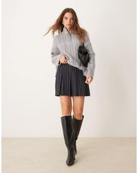 New Look - Pinstripe Box Pleat Mini Skirt - Lyst