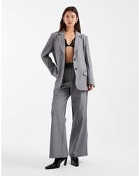 4th & Reckless - Double Belt Pleat Detail Wide Leg Tailored Pants - Lyst