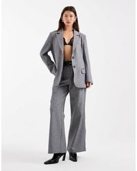 4th & Reckless - Double Belt Pleat Detail Wide Leg Tailored Pants - Lyst