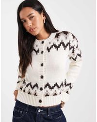 4th & Reckless - Contains Wool Fairisle Button Through Cardigan - Lyst