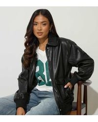 PixieGirl - Petite Faux Leather Trucker Jacket - Lyst