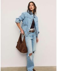 Stradivarius - Denim Jack Met Zakken - Lyst