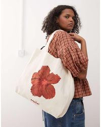 Motel - Barbara Hibiscus Print Tote Bag - Lyst
