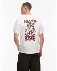 The North Face - Camiseta Blanca Extragrande Con Estampado En La Espalda Nse Global De - Lyst