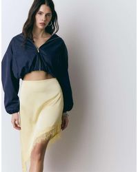 Stradivarius - Satin Asymmetric Skirt - Lyst