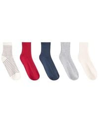 Oysho - 5 Pairs Of Cotton Blend Quarter Socks - Lyst