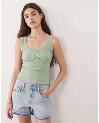 Abercrombie & Fitch - Scoop Neck Tank Top With Tennis Embroidery - Lyst