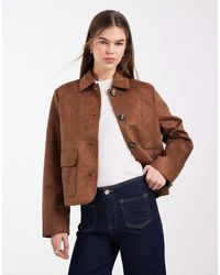 Vero Moda - Chaqueta Corta De Antelina Elástica Suave De -Rojo - Lyst