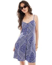 Miss Selfridge - Vestido Corto Con Estampado De Cachemir Y Botones De Fibras Hiladas De - Lyst