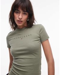 Tommy Hilfiger - Slim Linear Logo T-shirt - Lyst