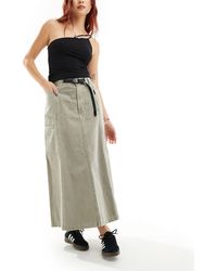 Gramicci - Cotton A Line Panelled Cargo Maxi Skirt - Lyst