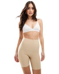 Pieces - Pantalones Cortos Beis Sin Costuras De -Neutro - Lyst