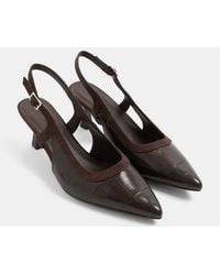 Yours Clothing - Wide Fit Croc Embossed Sling Back Heels - Lyst