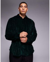 ASOS - Relaxed Crinkle Velvet Shirt - Lyst