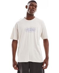 JJ Rebel - T-shirt imprimé à l'avant - crème - Lyst