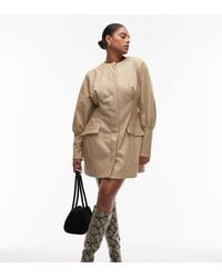 ASOS - Asos Design Curve Sculpted Puff Sleeve Blazer Mini Dress - Lyst