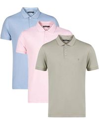 French Connection - 3 Pack Cotton Short Sleeve Polo Shirts - Lyst