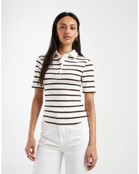 ASOS - Ribbed Shrunken Polo Top - Lyst