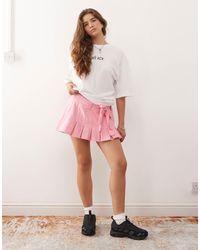 Collusion - Pleated Mini Skirt With Belt Detail - Lyst