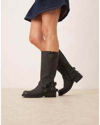 Glamorous - Harness Biker Knee Boots - Lyst