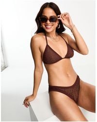 Miss Selfridge - Top bikini premium a triangolo - Lyst